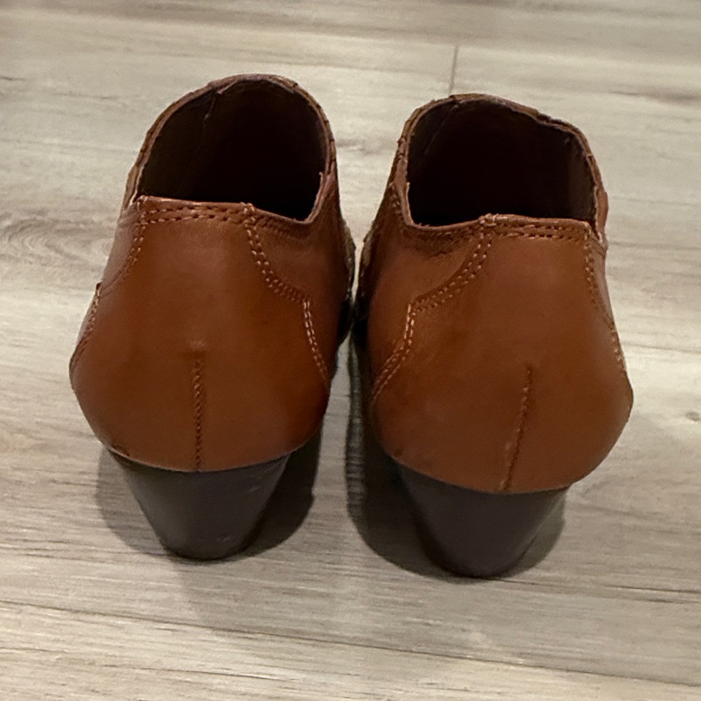 Reba Tan Leather Western Loafers Pointed Toe Comfort Shoes Women's Size 6.5 - Picture 4 of 5